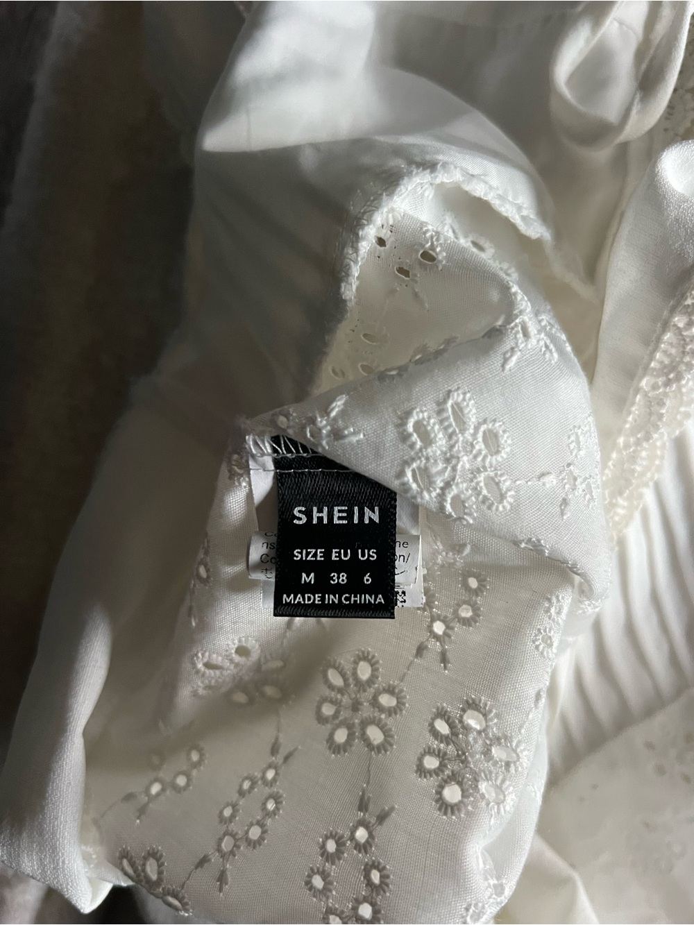 SHEIN Ivory Eyelet Lace Tie-Front Camisole - Picture 3 of 3